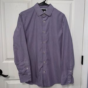 Banana Republic purple and white checkered dress shirt